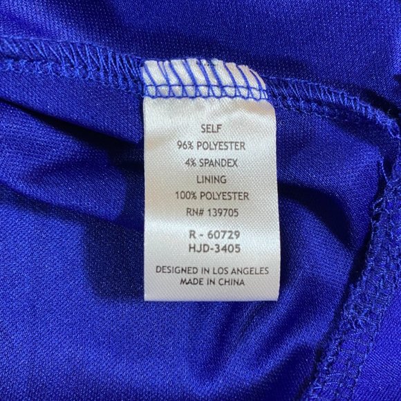 Royal Blue Emerald Sundae Cocktail dress with Gold emblem self Belt Size 11 NWT - Picture 12 of 12